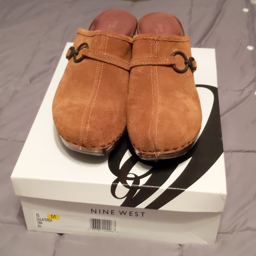 Nine West Suede Platform Mules